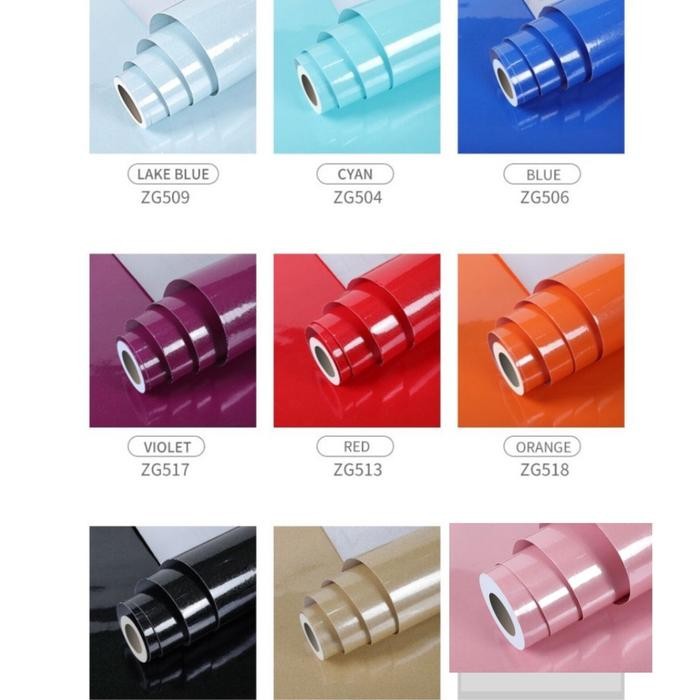 wallpaper sticker dinding dapur kitchen ungu polos glossy anti minyak