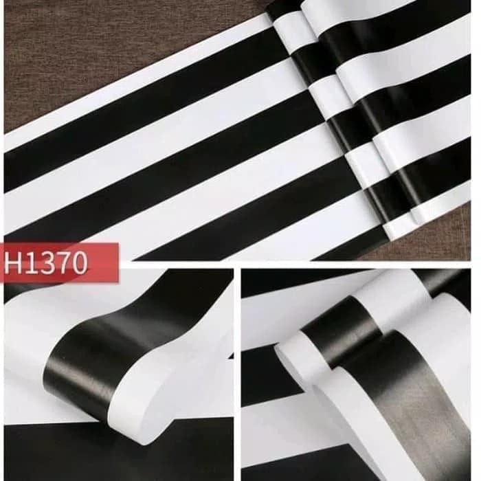 WALLPAPER DINDING 3D STICKER GARIS HITAM PUTIH/WALLSTIKER BLACK WHITE