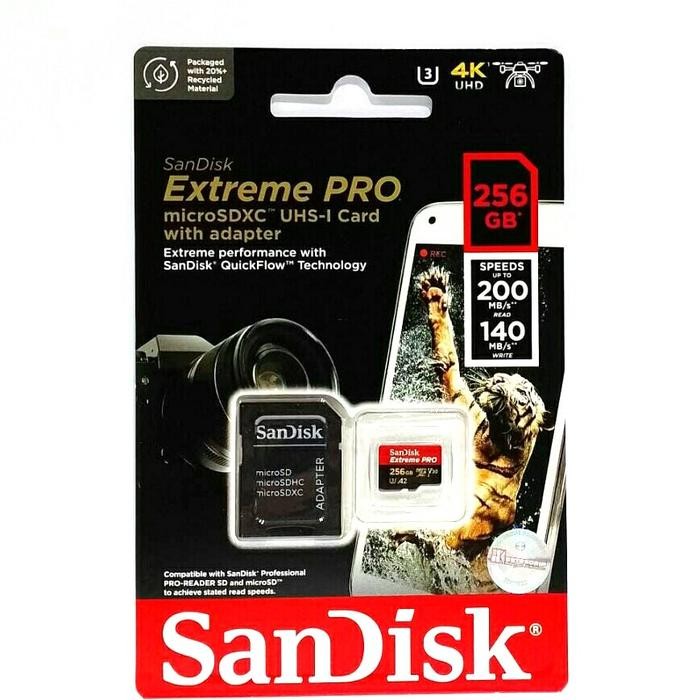 Micro Sdxc Sandisk Extreme Pro 256Gb A2 Up To 200Mb/S - Original