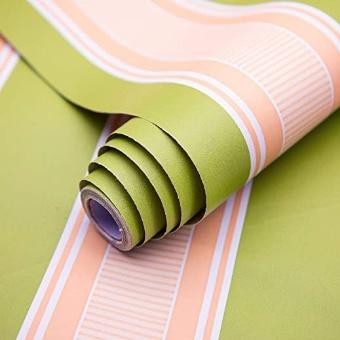 Paket Wallpaper 5 Roll Motif Salur / Dekorasi Dinding / Salur Hijau / Salur Biru / Salur Pink /