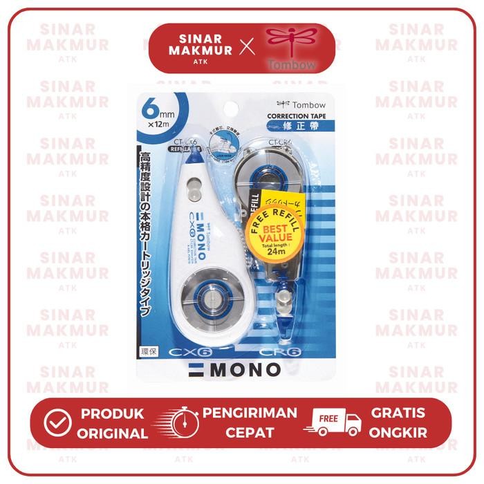 

I77W Correction Tape/Tipex Kertas Ct-Cx 12 Meter + Refill Mono Tombow (Set)