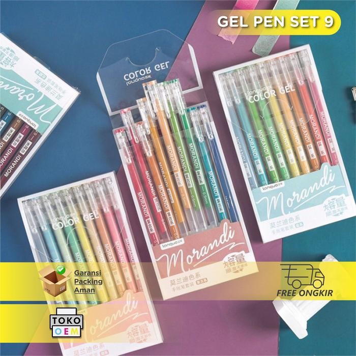

I77W Languo Morandi Real Colors Gel Pen Set 9 Colors