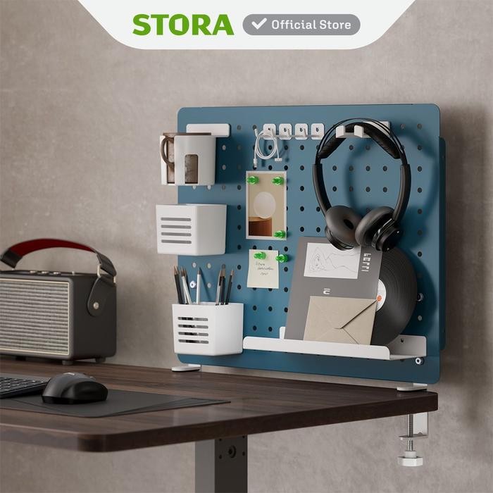 

I77W Stora 52 X 57 Cm Papan Pegboard Berlubang Organizer Meja