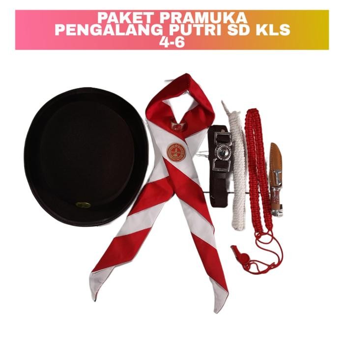 

X689 Pramuka - Paket Atribut Pramuka Pengalang Putri Sd Kelas 4-6 Sd 9 Barang Lengkap