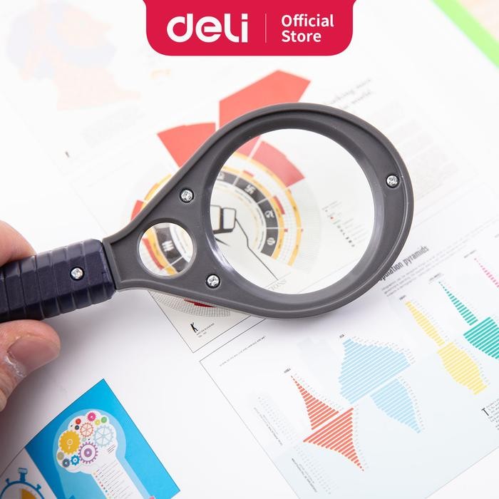 

X689 Deli E9092 Magnifier/Kaca Pembesar-3X, 6X