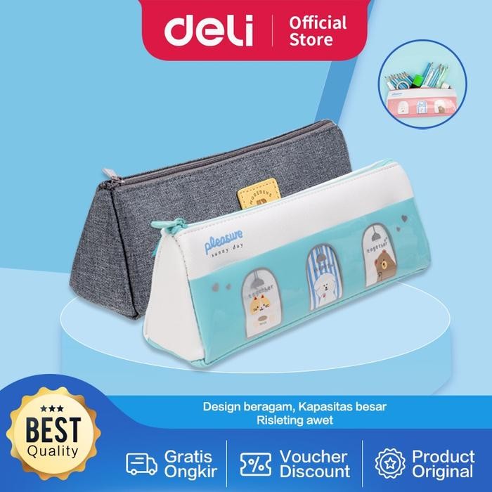 

X689 Deli Pencil Pouch / Tempat Pensil Penyimpanan Besar Kanvas Stationery