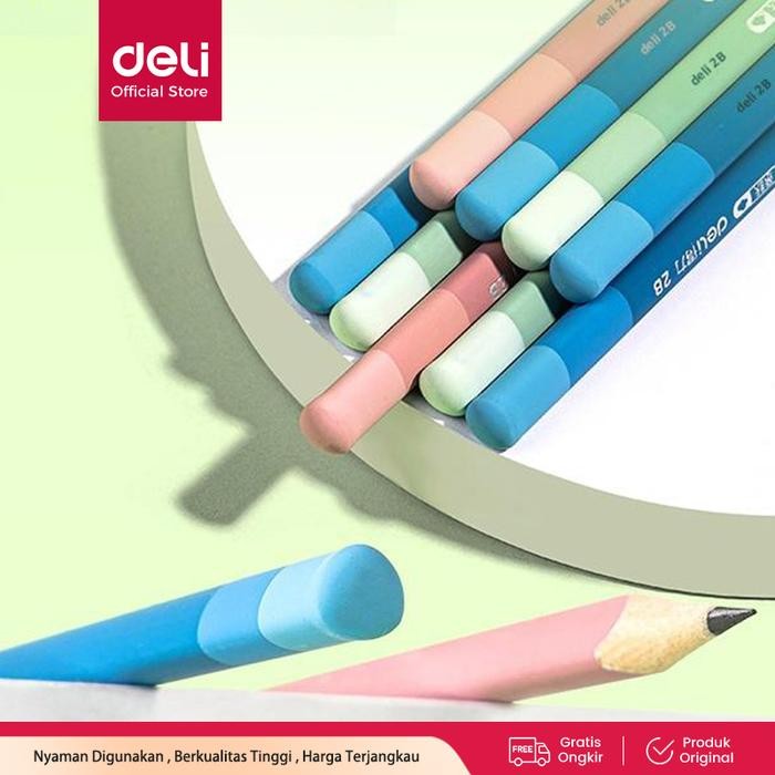 

X689 Deli Pensil Sketsa / Graphite Pencl 10 Pcs Hc151-2B - Anti Slip Segitiga Bentuk - Skin