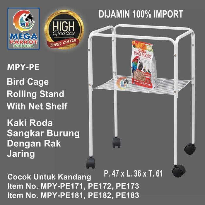 Kaki Roda Kandang Atau Sangkar Burung Dengan Rak Jaring MPY-PE