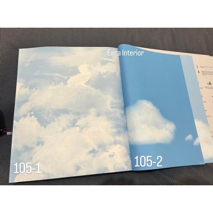 Bisa Gosend Wallpaper Vinyl Premium Motif Kamar Awan Biru Putih Plafon Langit Anak