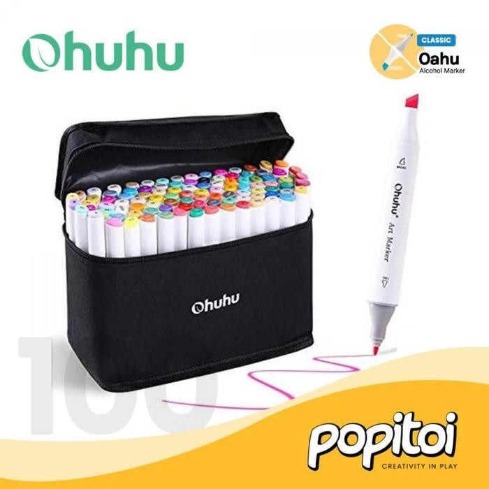 

Ohuhu Oahu 100 Colors Dual Tip (Fine & Chisel) Alcohol Art Markers