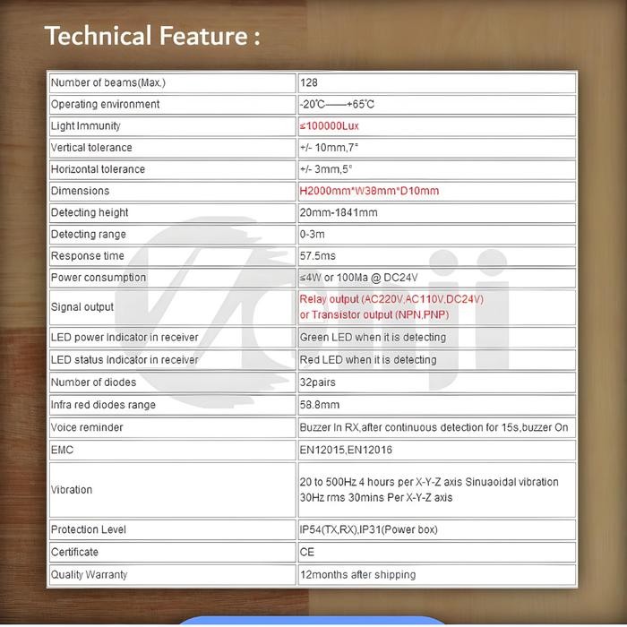 Sensor Pintu Lift Weco 917B71 / Multibeal Door Elevator Safety Sensor