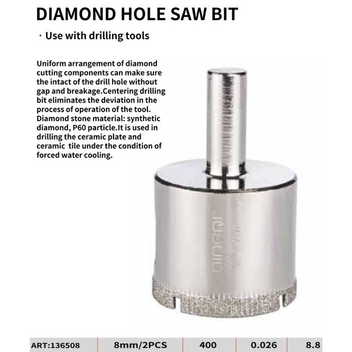 

Dingqi Hole Saw Kaca Mata Pembolong 136508 136535