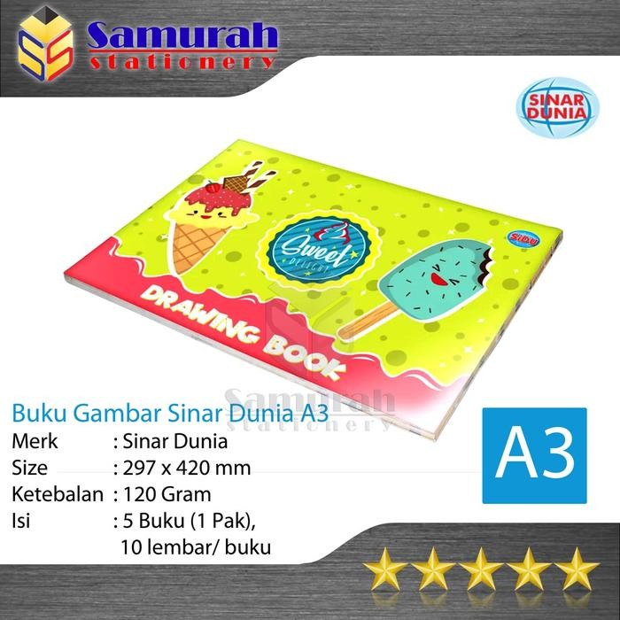 

Buku Gambar Sidu A3 / Drawing Book Sinar Dunia A3 / Buku Gambar Anak A3 TK SD SMP SMA / Buku Sketsa