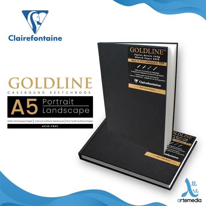 

Buku Sketsa Clairefontaine A5 Goldline Hard Cover Sketchbook - LANDSCAPE