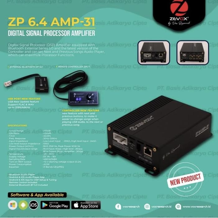 PROCESSORE DSP VOX RESEARCH VOX VP 6.4AMP / DSP VOX 6.4 AMP