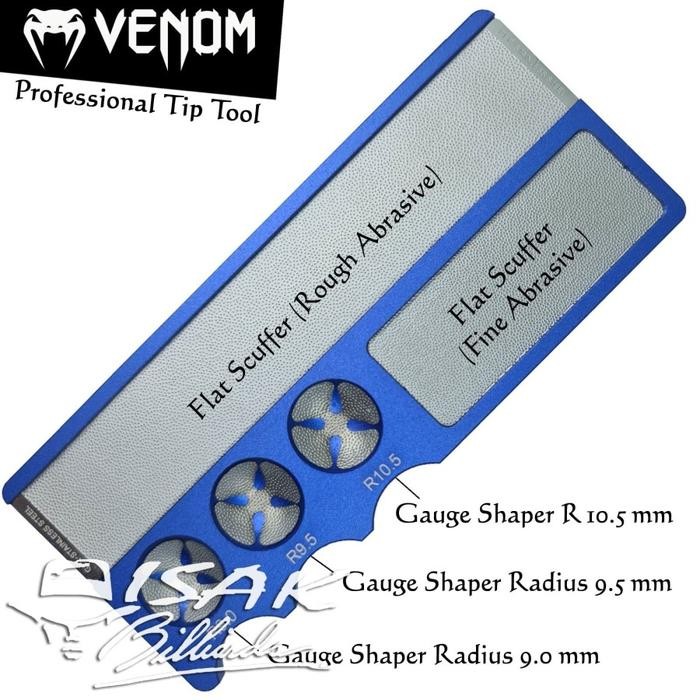 ASLI Venom Pro Cue Tip Tool Blue - Shaper Scuffer Stick Billiard Kiu Biliar READY STOCK