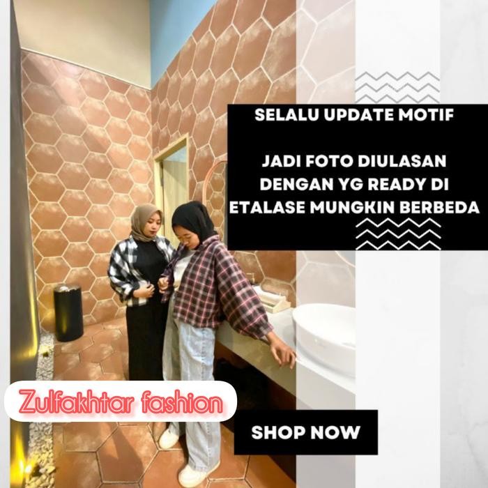Kemeja Tamara Batwing Flanel Oversize Wanita