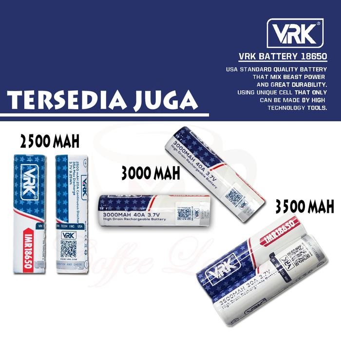 VRK BATTERY 2500MAH 18650 AUTHENTIC OTEN ORIGINAL 100% BATERAI