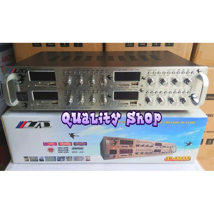 Amplifier walet 4 player 8 channel plus timer dan bisa charger aki