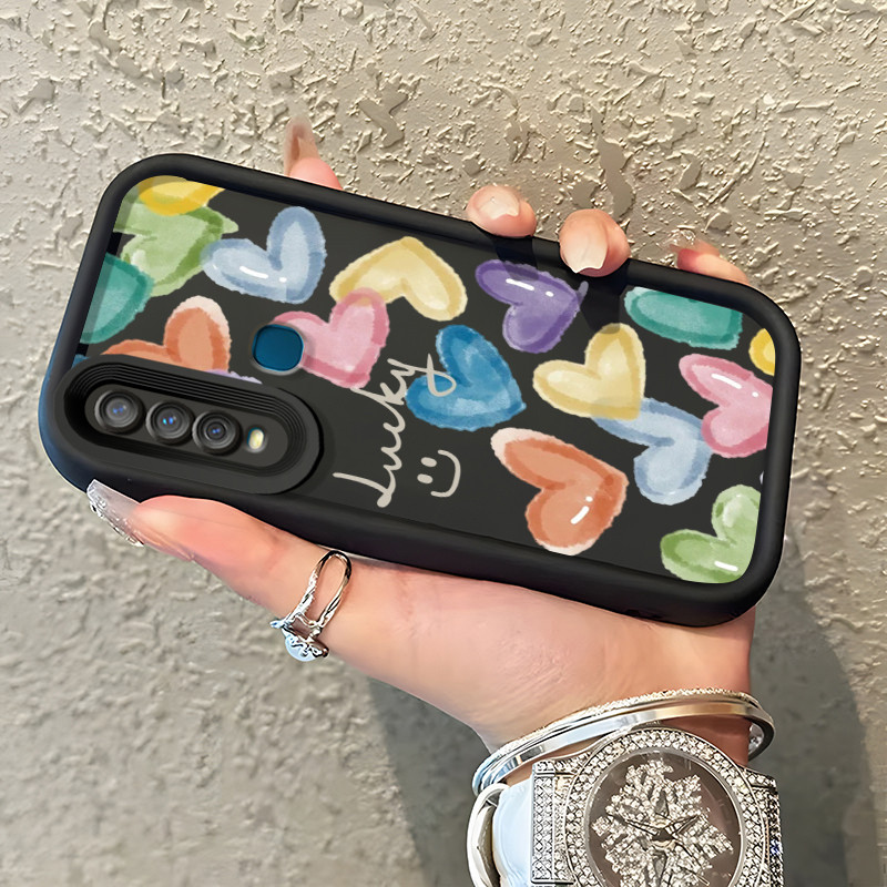 Casing Hp VIVO Y17 Y15 Y12 Y12i Y3 Y3s 2020 Case Casing Graffiti Emoji Tas pola HP Kasing Silikon So