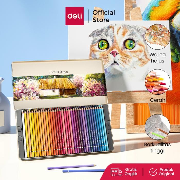 

SARI Deli High-Grade Oil Pencil Color Pensil Warna Minyak 48/72 Warna 6567