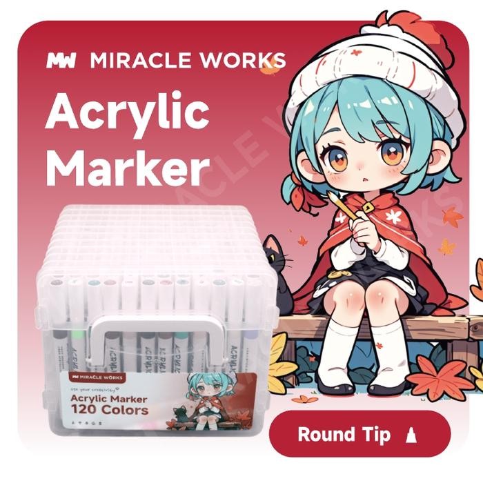 

SARI Mw Set Spidol Akrilik Profesional 12/24/36/48/60/80/120 Warna Acrylic Marker Diy