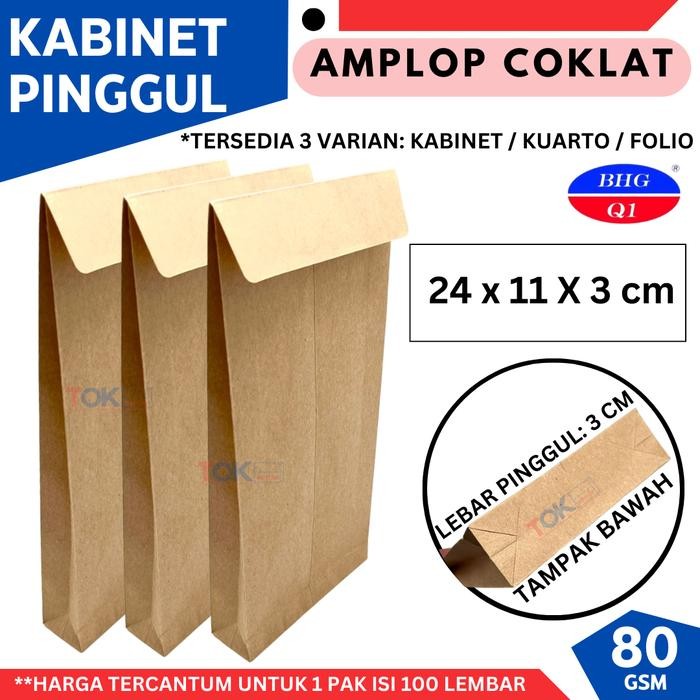 

5WUM Amplop Coklat Kabinet Pinggul 11X24Cm Isi 100Lbr