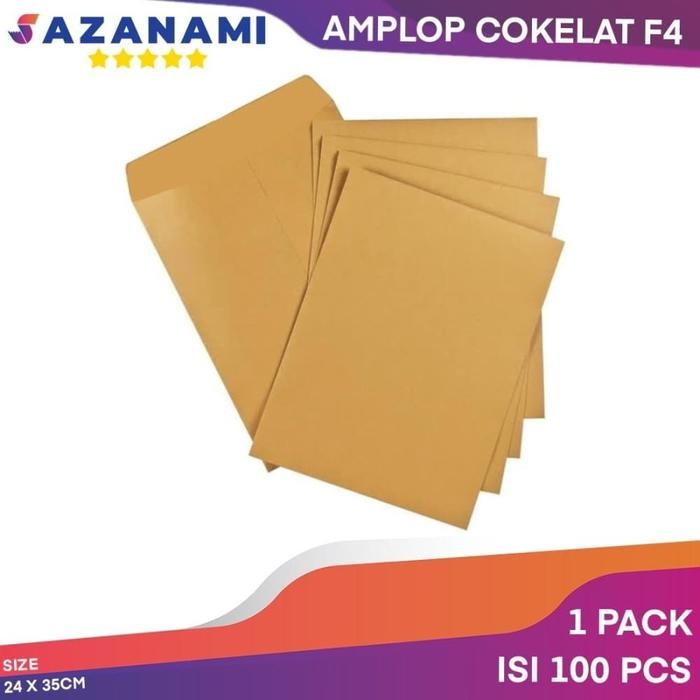 

5WUM Amplop Coklat F4 Folio 24 X 35Cm Amplop Surat Cokelat 1 Pack