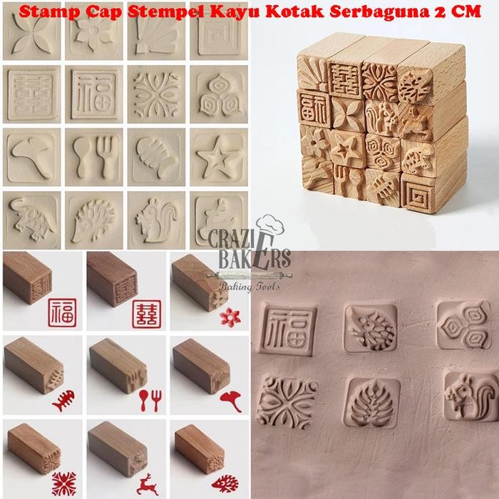 

SARI Stamp Cap Stempel Kayu Kotak Serbaguna 2 Cm