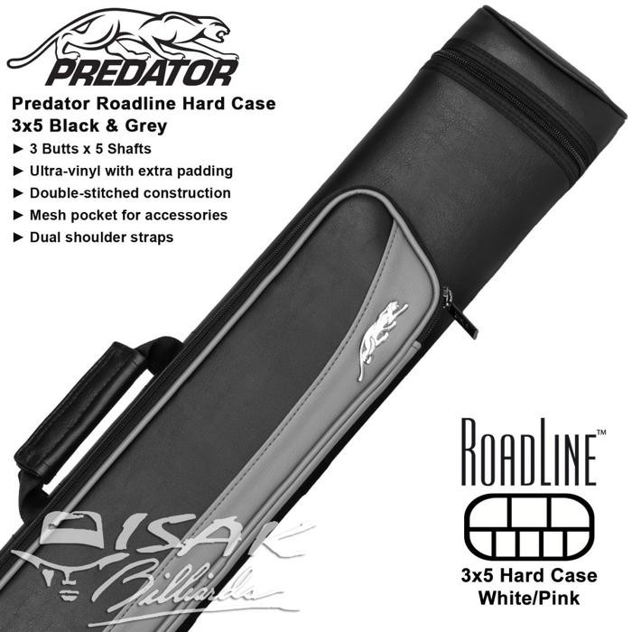Predator Roadline 3x5 Hard Cue Case Black & Grey Tas Stick Billiard