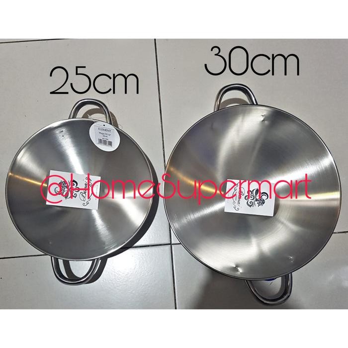 Wajan Bima Element Wajan 12" (30Cm) Sus 304 Kuali 30Cm Frywok 1202