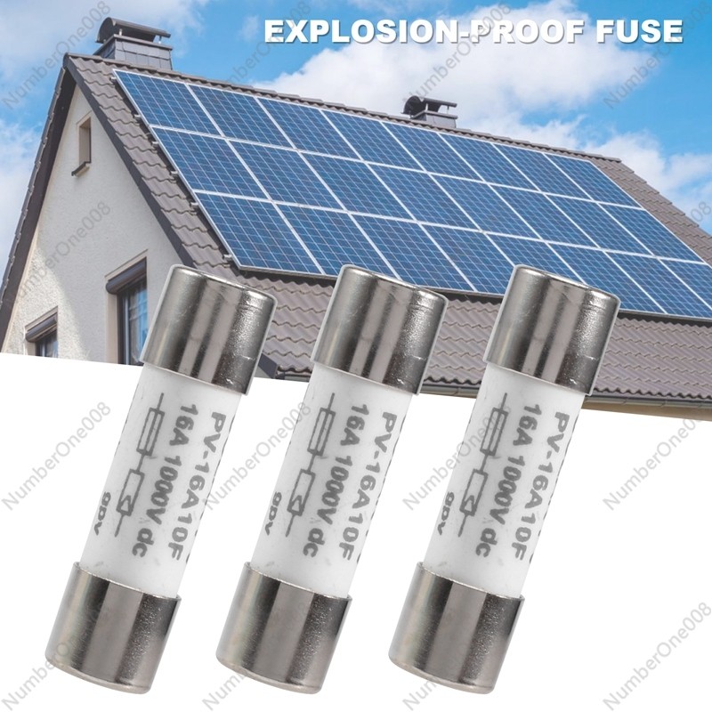 10 Pcs 1000 VDC Fuse Solar PV Explosion-Proof Fuse Silver