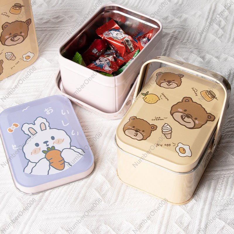 Cartoon Tin Box Cookies Milk Date Candy Snowflake Crisp Box