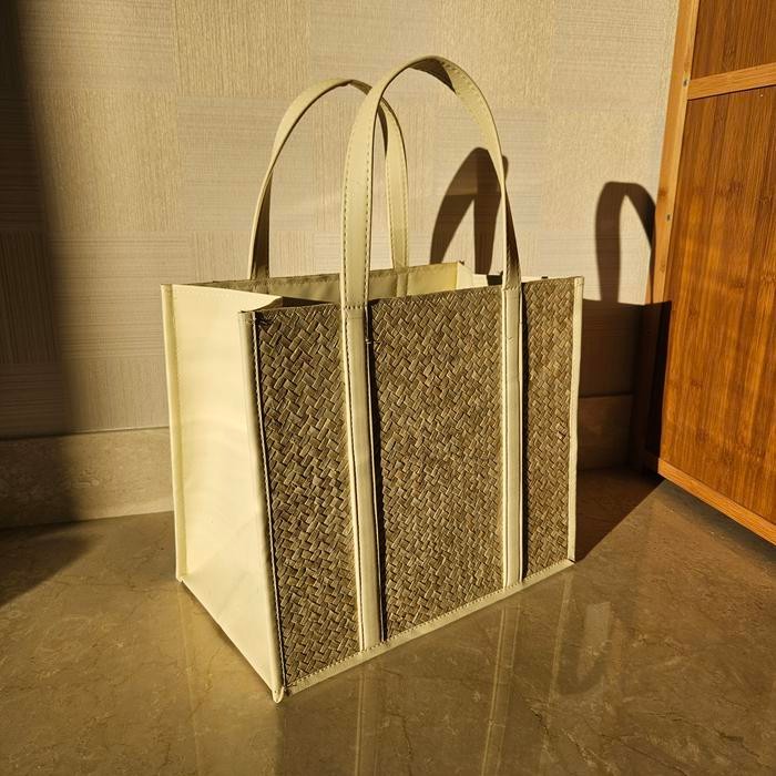 Aluna Bag - Tas Anyaman Pandan, Tas Hampers Pandan Rotan, Goodie Bag Anyaman, Tas Hampers Besar