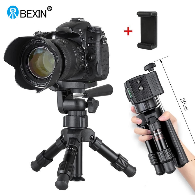 BEXIN Lightweight Tabletop Camera Tripod Phone Stand Holder Portable Desktop Compact Pocket Mini