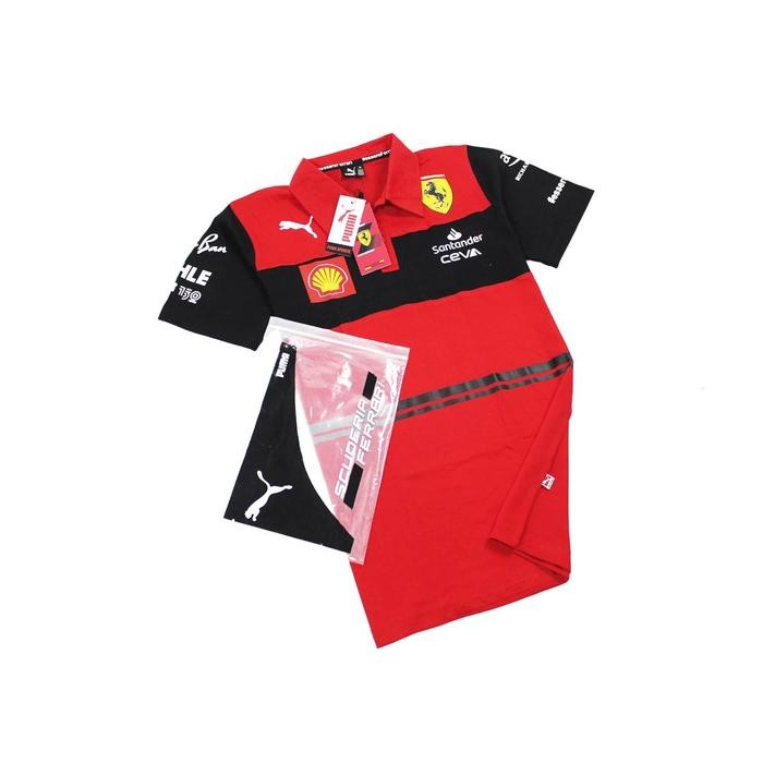 BAJU POLO SHIRT FERRARI MERAH RACING TEAM F1/KAOS POLO PRIA PREMIUM