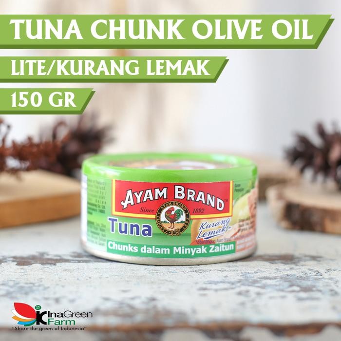 

READY AYAM BRAND IKAN TUNA KALENG CHUNK LIGHT OLIVE OIL 150G