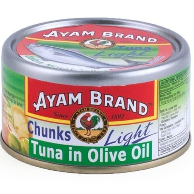

READY AYAM BRAND TUNA CHUNK LIGHT IN OLIVE OIL 185G - TUNA KALENG MINYAK ZAITUN