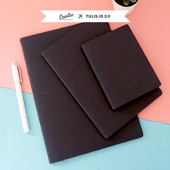 

[TULIS ID IKI] Buku Tulis Hitam Kertas Hitam 38 Lembar Black Paper Plain Notebook A6 A5 B5