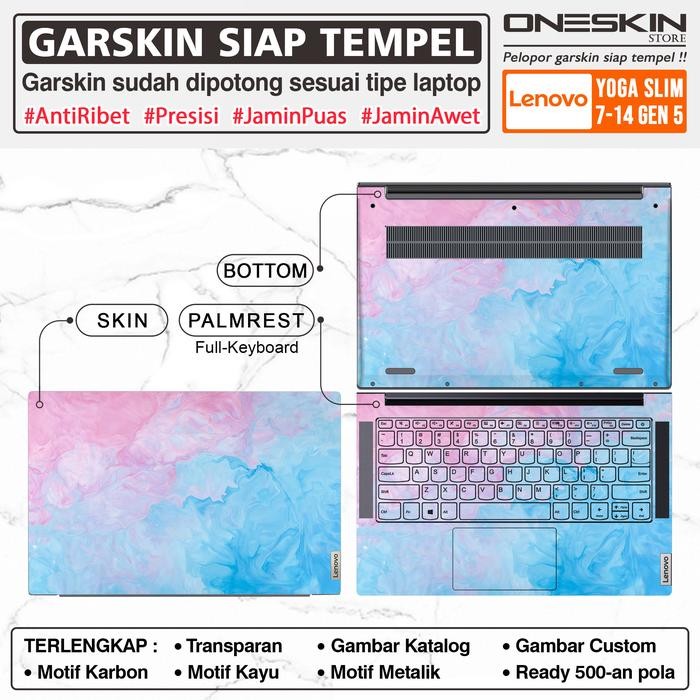 Siap Kirim Precut Garskin Sticker Laptop Lenovo Yoga Slim 7 7i 14 15 Inch Full Body Karbon