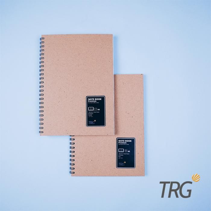 

Buku Tulis Premium A5 TRG Kraft Cover Spiral Notebook Dotted Grid