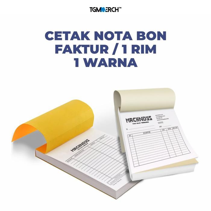

Cetak Custom Nota Bon Faktur NCR Cetak 1 Warna 1 Rim