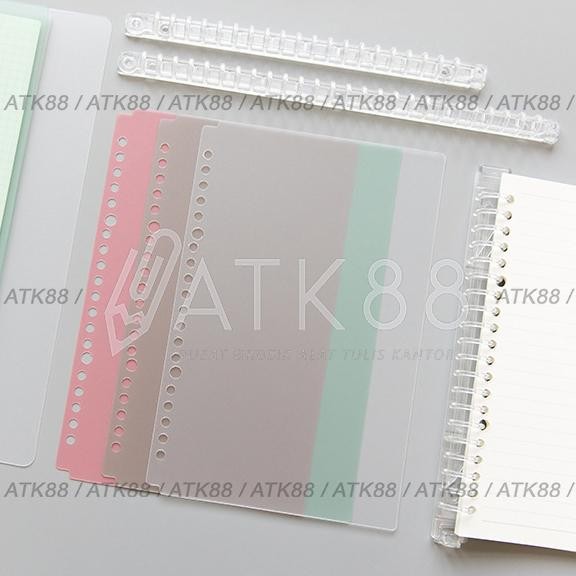 

Notebook Rakit DIY Ring Jilid A5 / B5 Pastel Transparant Cute
