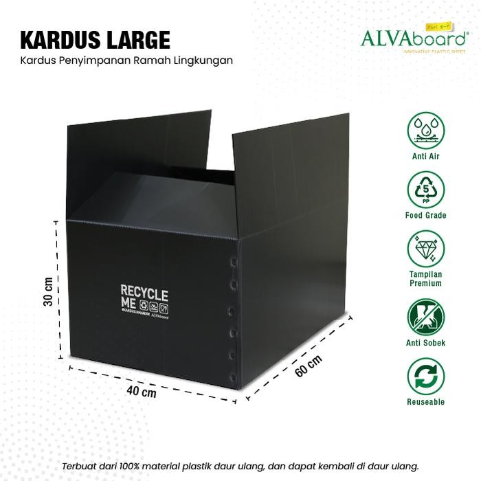 

Kardus Packaging ALVAboard Box Pengiriman Large Ukuran 60x40x30 cm (P x L x T)