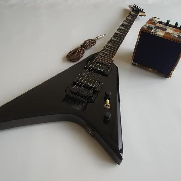 Paket Gitar Listrik Jackson V amply dan jack