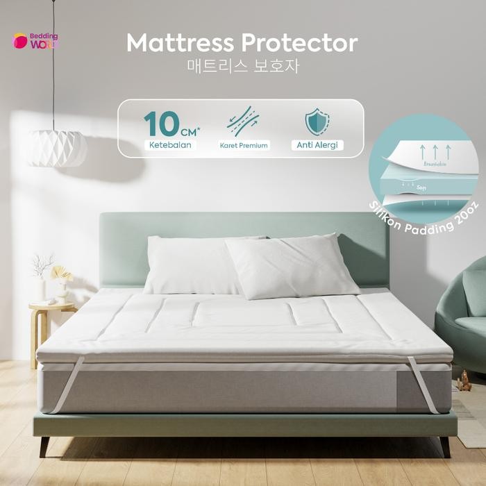 Topper Matras Protector Microgel Tebal Empuk / Pelindung Kasur / Alas Kasur Kingsize 120X200 160X200