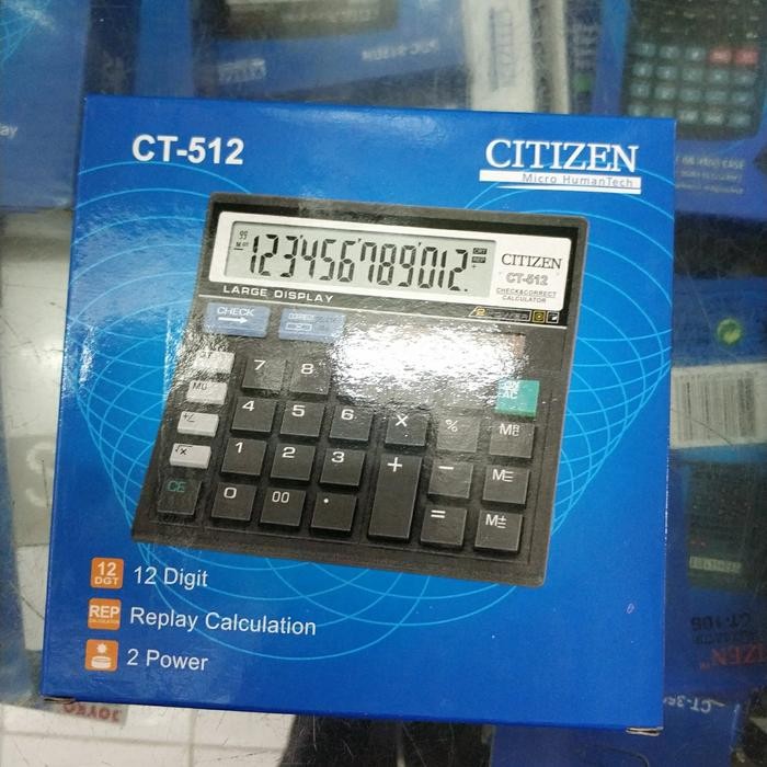 

CITIZEN Kalkulator CT-512, 12 Digit, Display Besar, Kualitas Terjamin, Fungsi Replay Calculation, 2