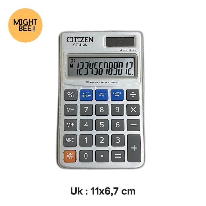 

Kalkulator Citizen CT 412S - Kalkulator Mini Saku - Kalkulator Kecil Pocket - Kalkulator 12 Digit