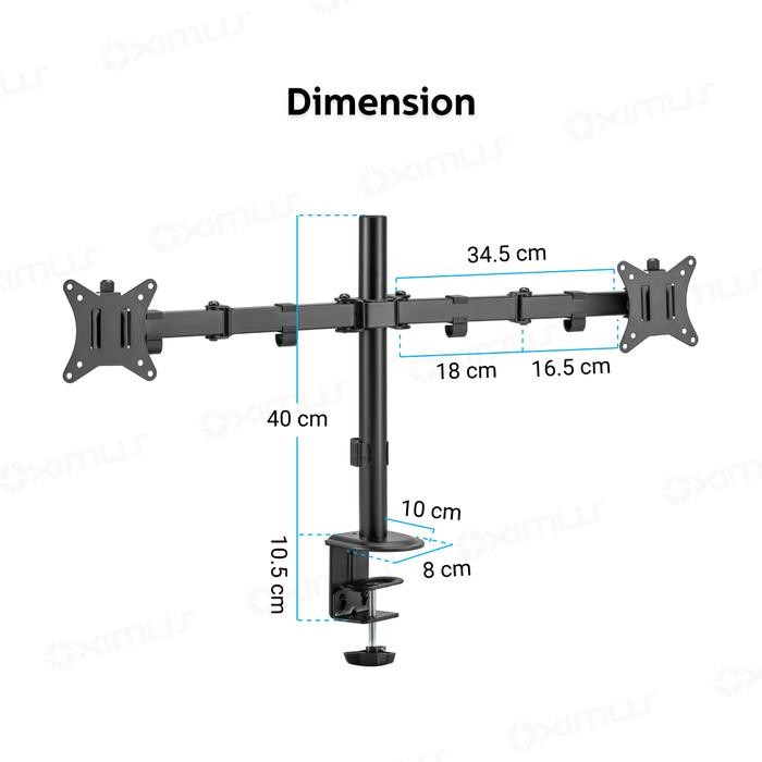 

Baru Bracket Meja LCD LED TV Dual Monitor 13"-27" OXIMUS HYDRA ZD1124