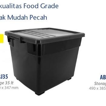 

Baru Storage Box Kontainer Plastik Hitam 35L Onyx Glossy Premium